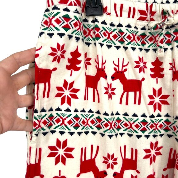 Hanna Andersson Dear Deer Reindeer Organic Cotton Pajamas Red White Size Medium - Picture 6 of 12